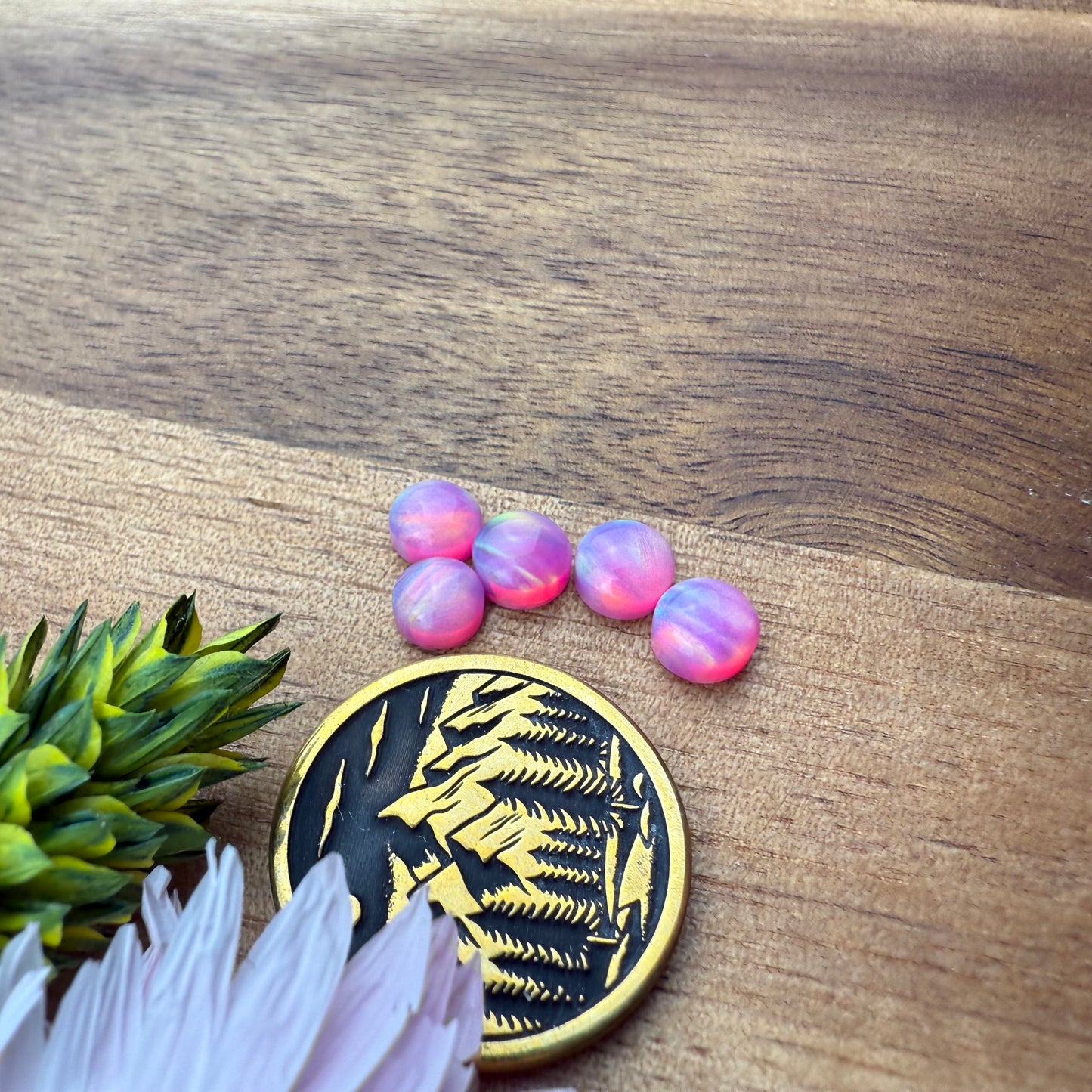 Aurora Opal Cabochon Set of 5 - approx. 5 x 5 mm