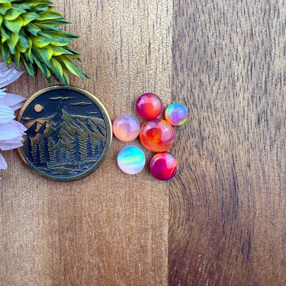 Aurora Opal Cabochon Set of 6 - Mixed Size