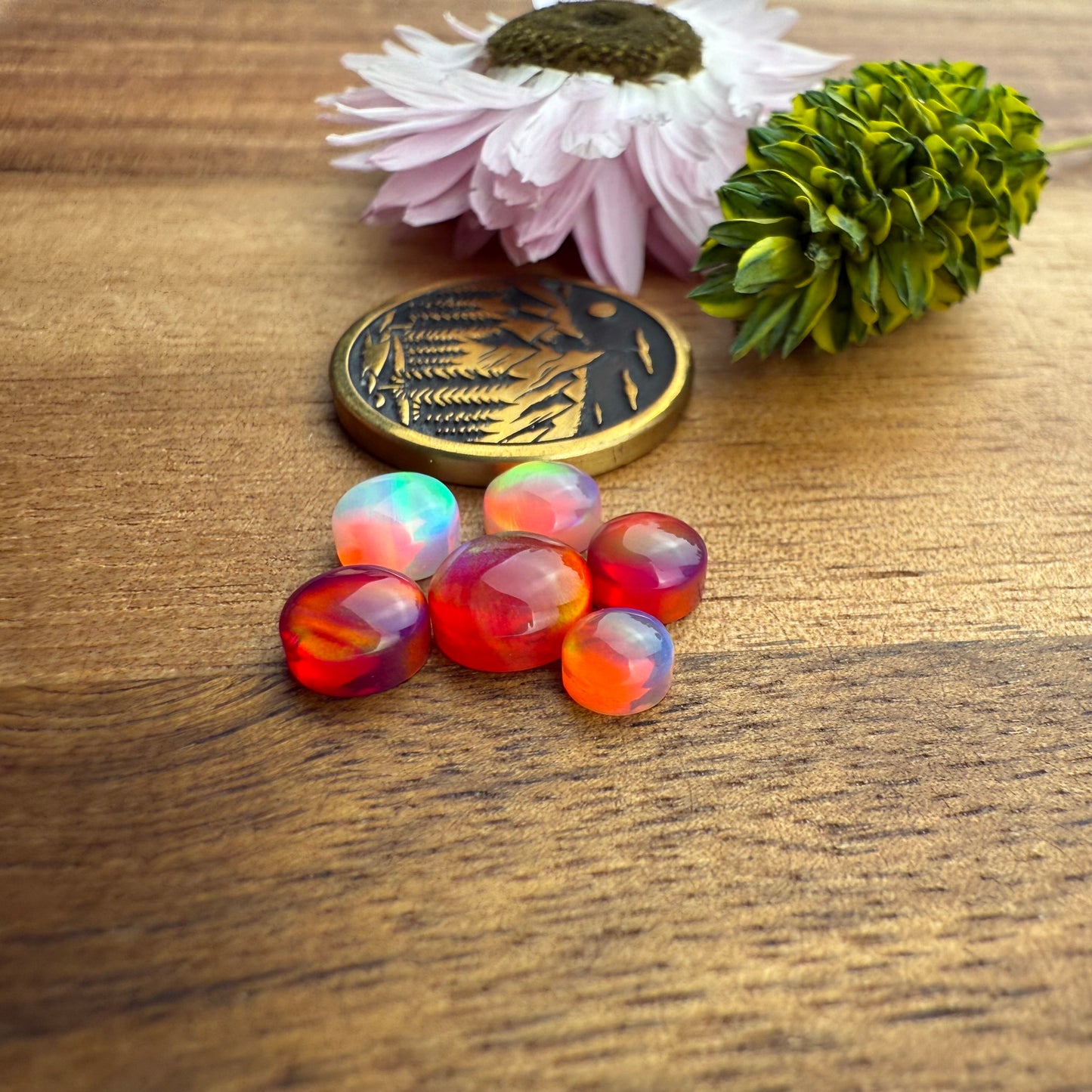 Aurora Opal Cabochon Set of 6 - Mixed Size