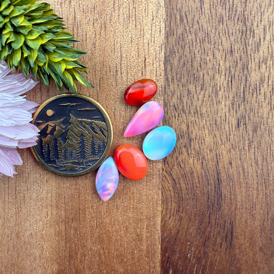Aurora Opal Cabochon Set of 5 - Mixed Size