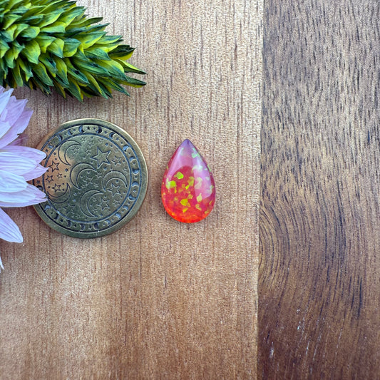 Glitter Opal Cabochon - approx. 14 x 9 x 3.9 mm