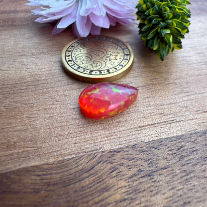 Glitter Opal Cabochon - approx. 14 x 9 x 3.9 mm