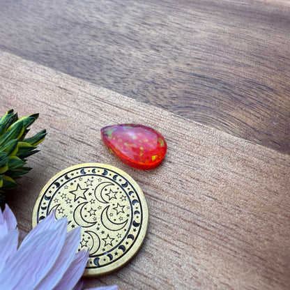 Glitter Opal Cabochon - approx. 14 x 9 x 3.9 mm
