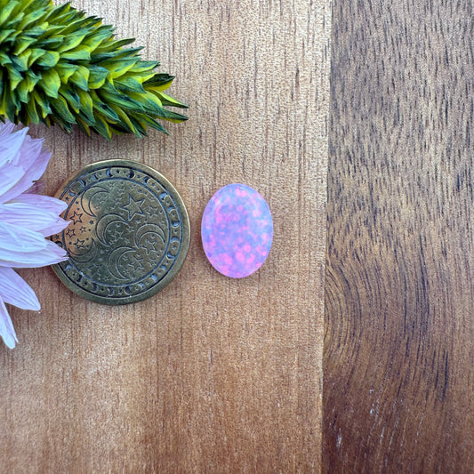 Glitter Opal Cabochon - approx. 13 x 10 x 3.5 mm