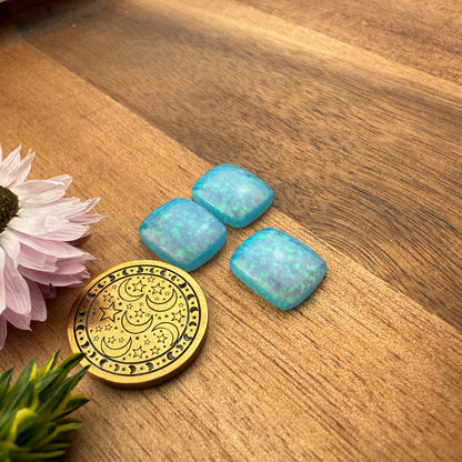 Glitter Opal Cabochon Set of 3 - approx. 13 x 11 mm