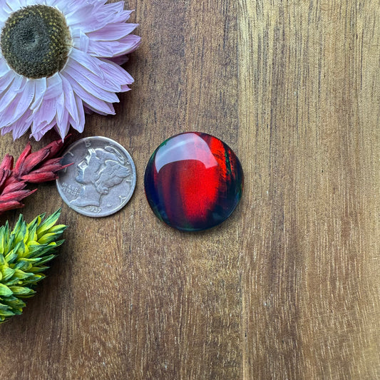 Aurora Opal Cabochon - approx. 21 x 21 x 5.3 mm
