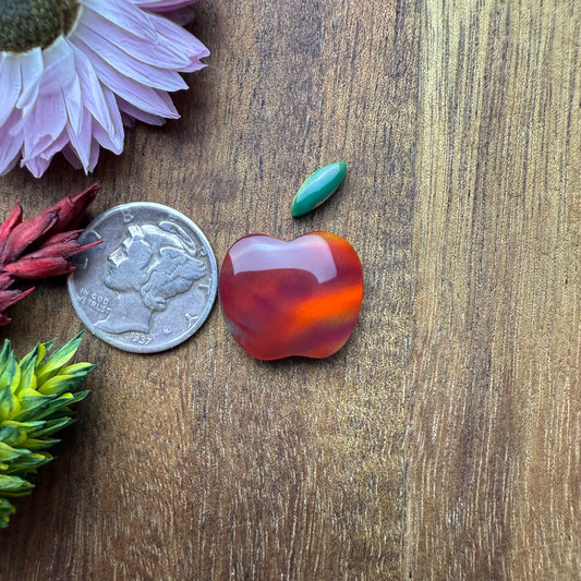Aurora Opal Cabochon - approx. size of fruit 17 x 15 x 4.6 mm