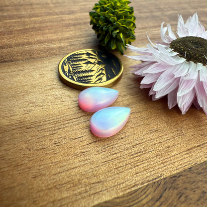 Aurora Opal Cabochon Pair - approx. 11 x 7 mm