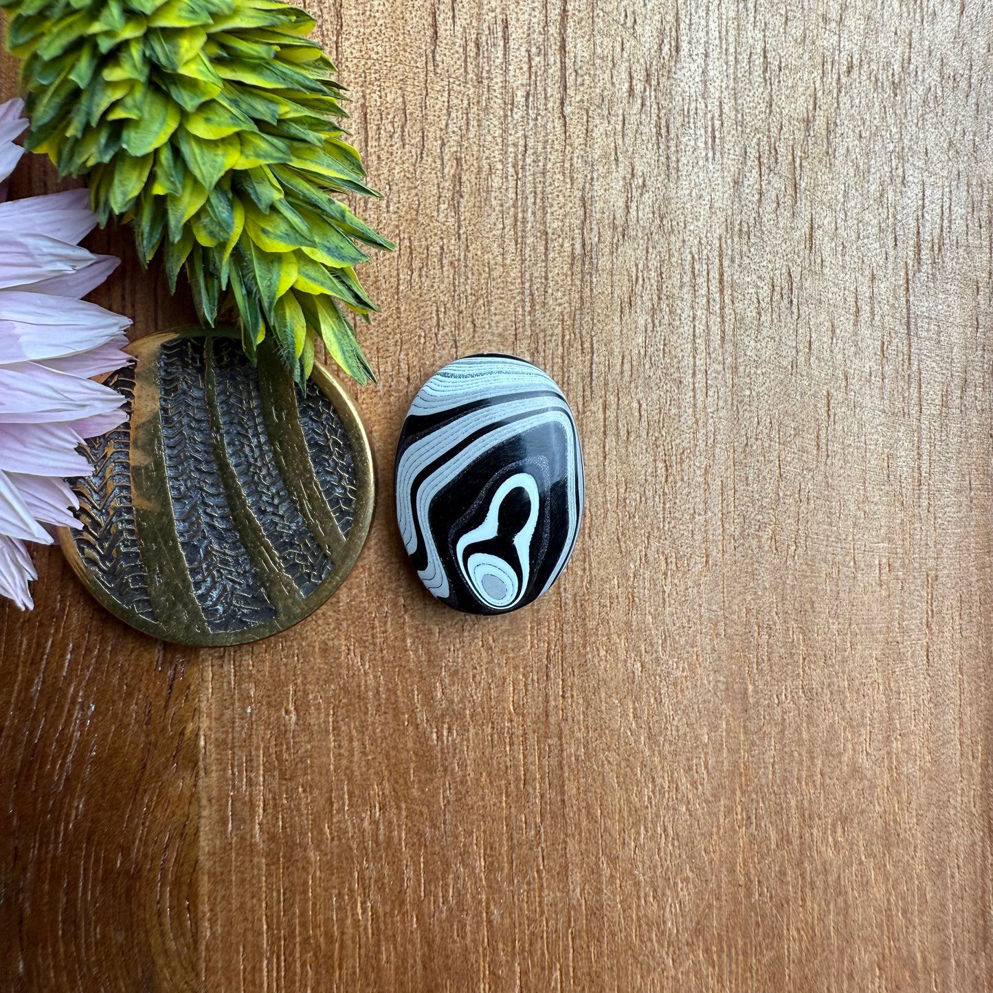 Fordite Cabochon - approx. 16 x 12 x 4.1 mm