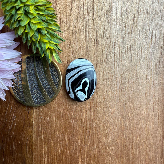 Fordite Cabochon - approx. 16 x 12 x 4.1 mm