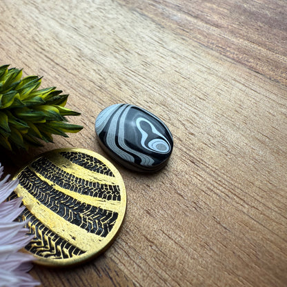 Fordite Cabochon - approx. 16 x 12 x 4.1 mm