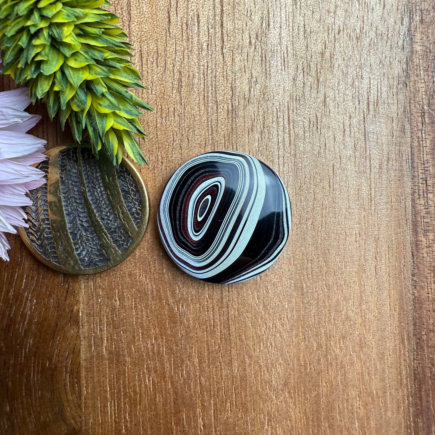 Fordite Cabochon - approx. 20 x 20 x 4.8 mm