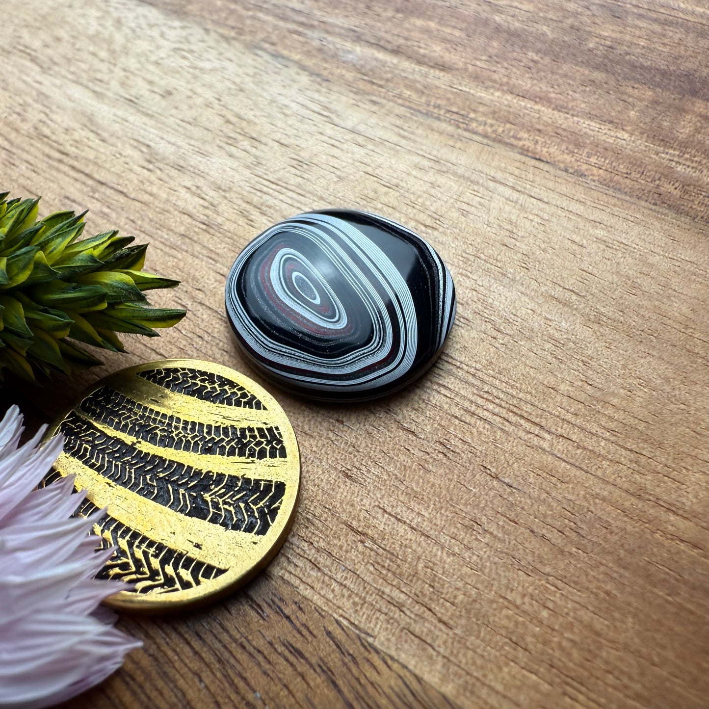 Fordite Cabochon - approx. 20 x 20 x 4.8 mm