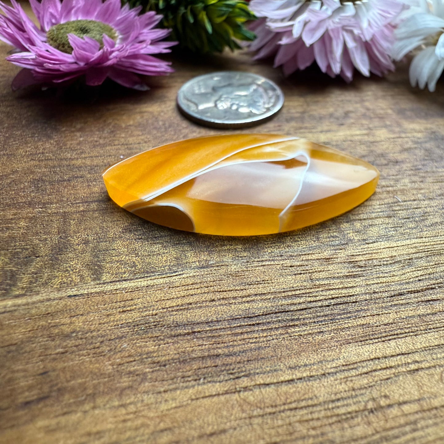 Acrylic Cabochon - approx. 35 x 18 x 4.8 mm