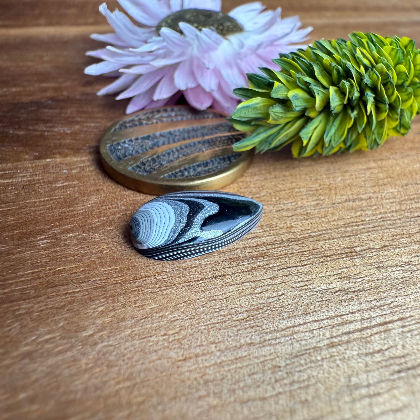 Fordite Cabochon - approx. 14 x 8 x 3.2 mm