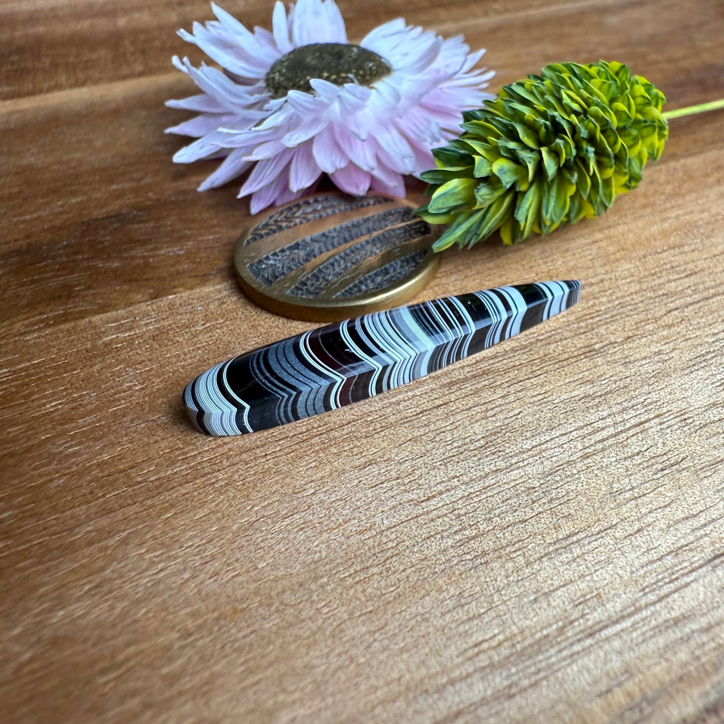 Fordite Cabochon - approx. 34 x 7 x 3.7 mm