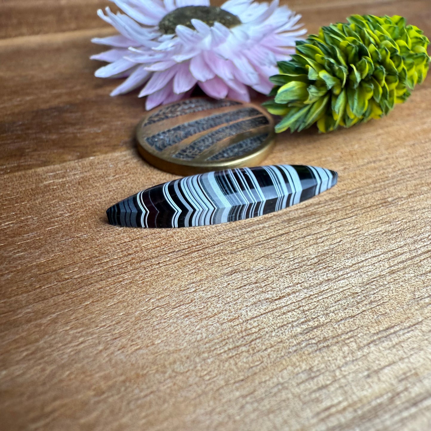 Fordite Cabochon - approx. 27 x 7 x 3.3 mm