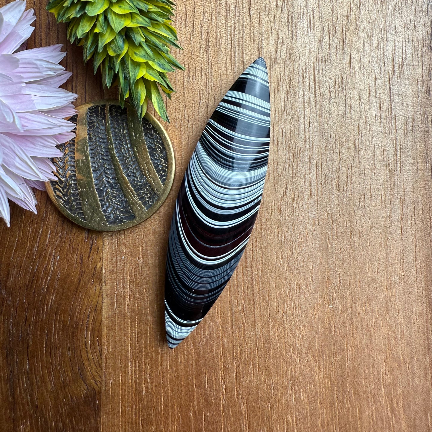 Fordite Cabochon - approx. 45 x 15 x 5.2 mm