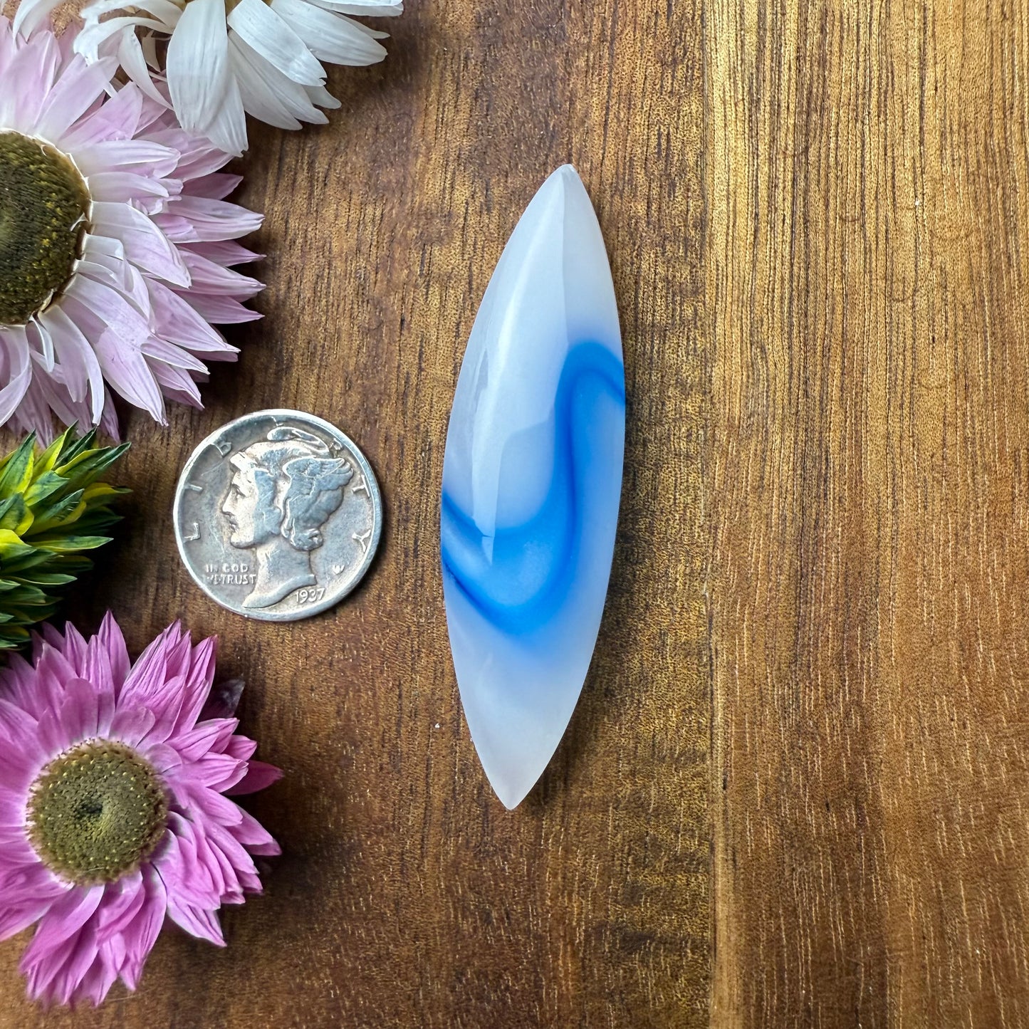 Acrylic Cabochon - approx. 52 x 14 x 6.2 mm