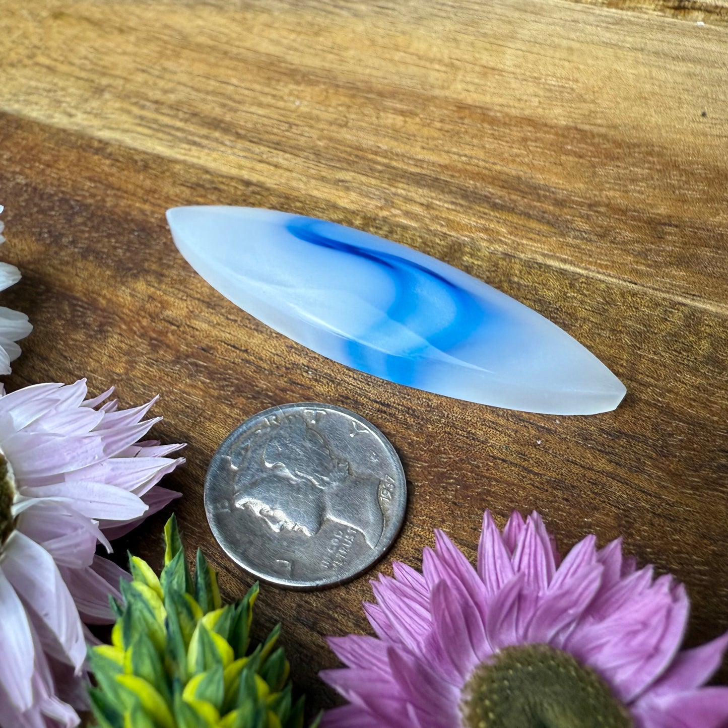 Acrylic Cabochon - approx. 52 x 14 x 6.2 mm