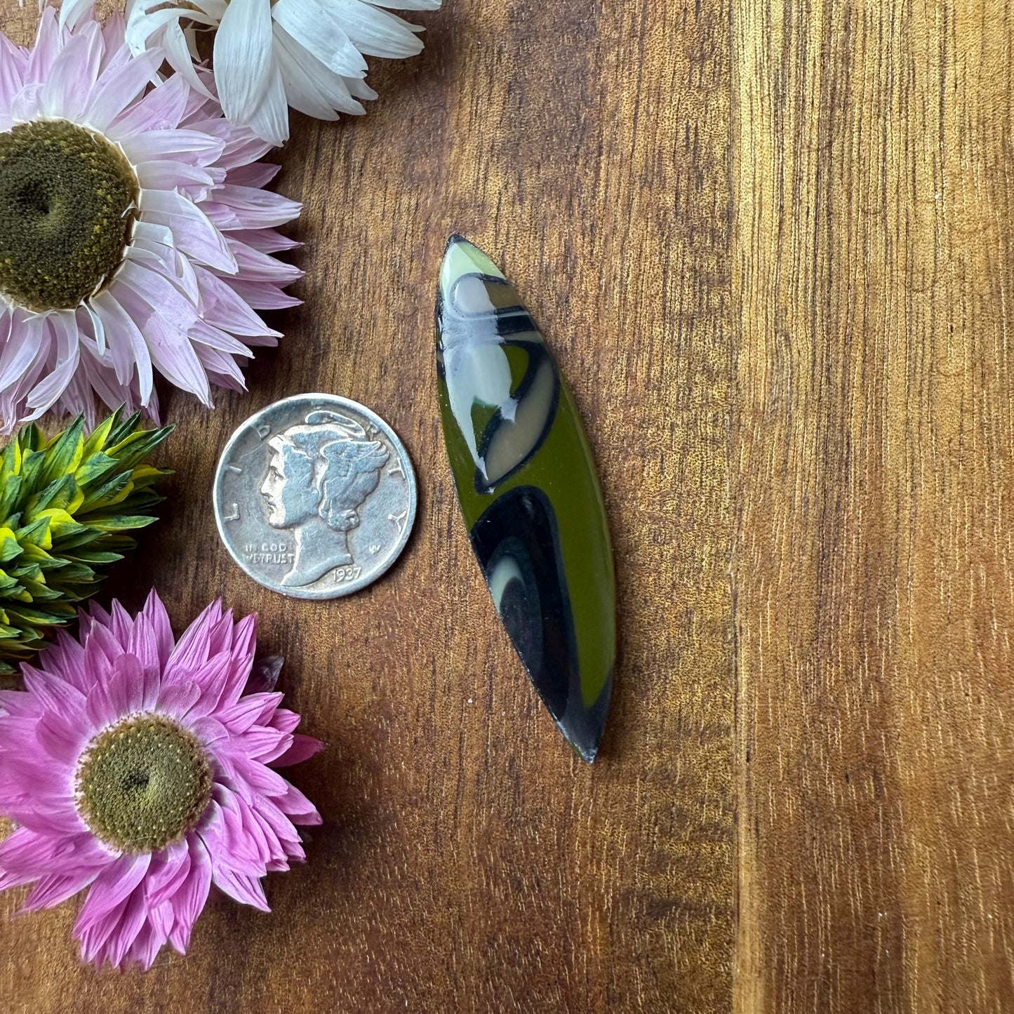 Acrylic Cabochon - approx. 45 x 12 x 5 mm