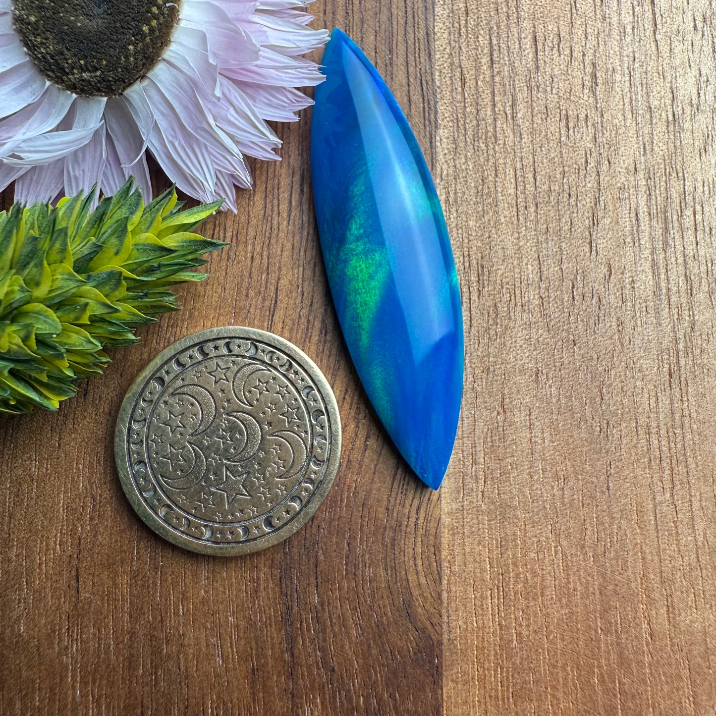 Aurora Opal Cabochon - approx. 44 x 12 x 4.6 mm
