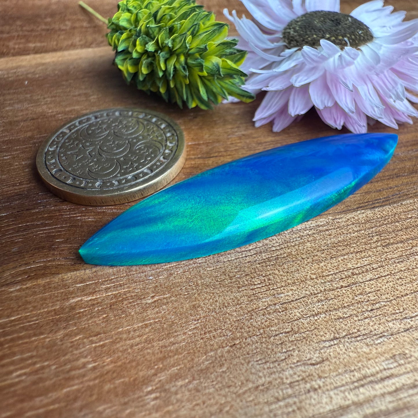 Aurora Opal Cabochon - approx. 44 x 12 x 4.6 mm