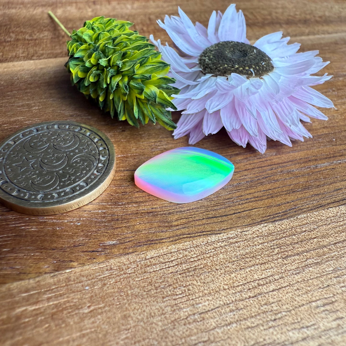 Aurora Opal Cabochon - approx. 16 x 10 x 3.5 mm