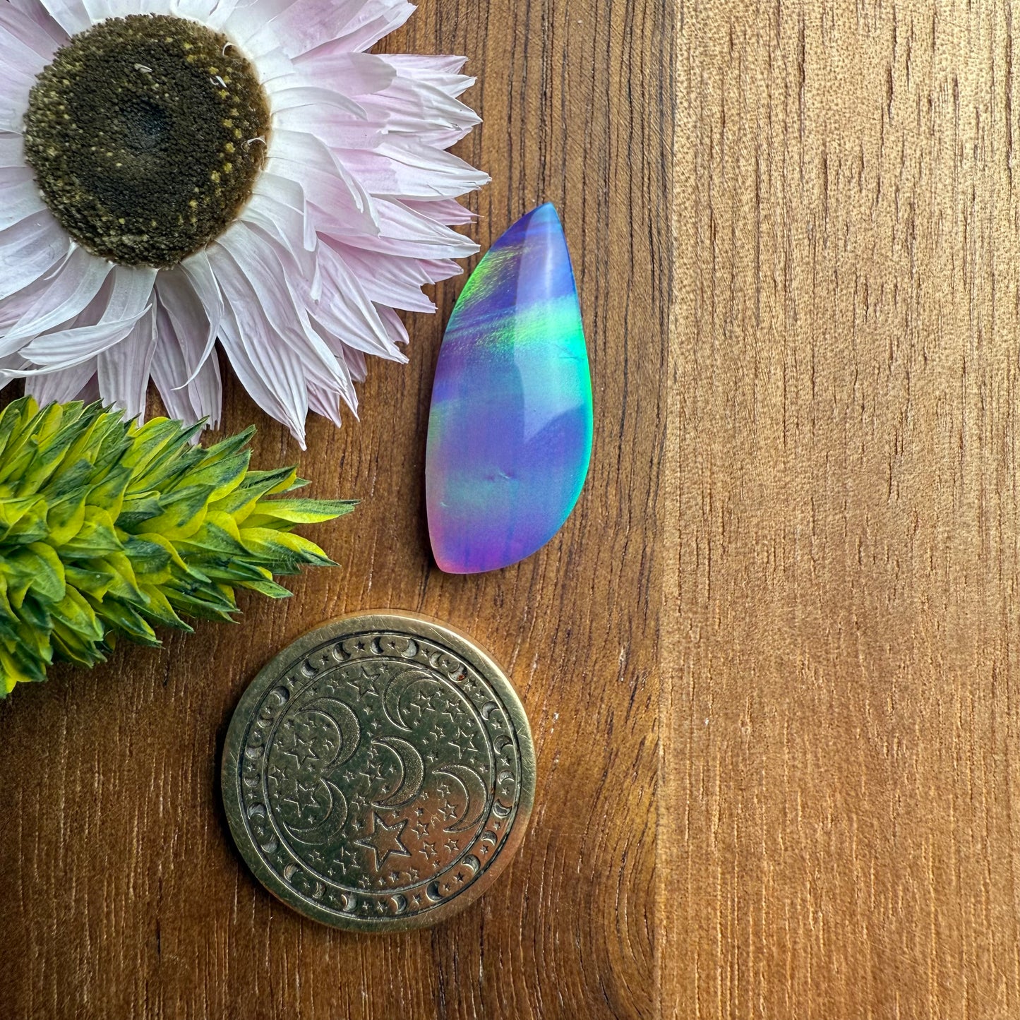 Aurora Opal Cabochon - approx. 24 x 11 x 4.1 mm