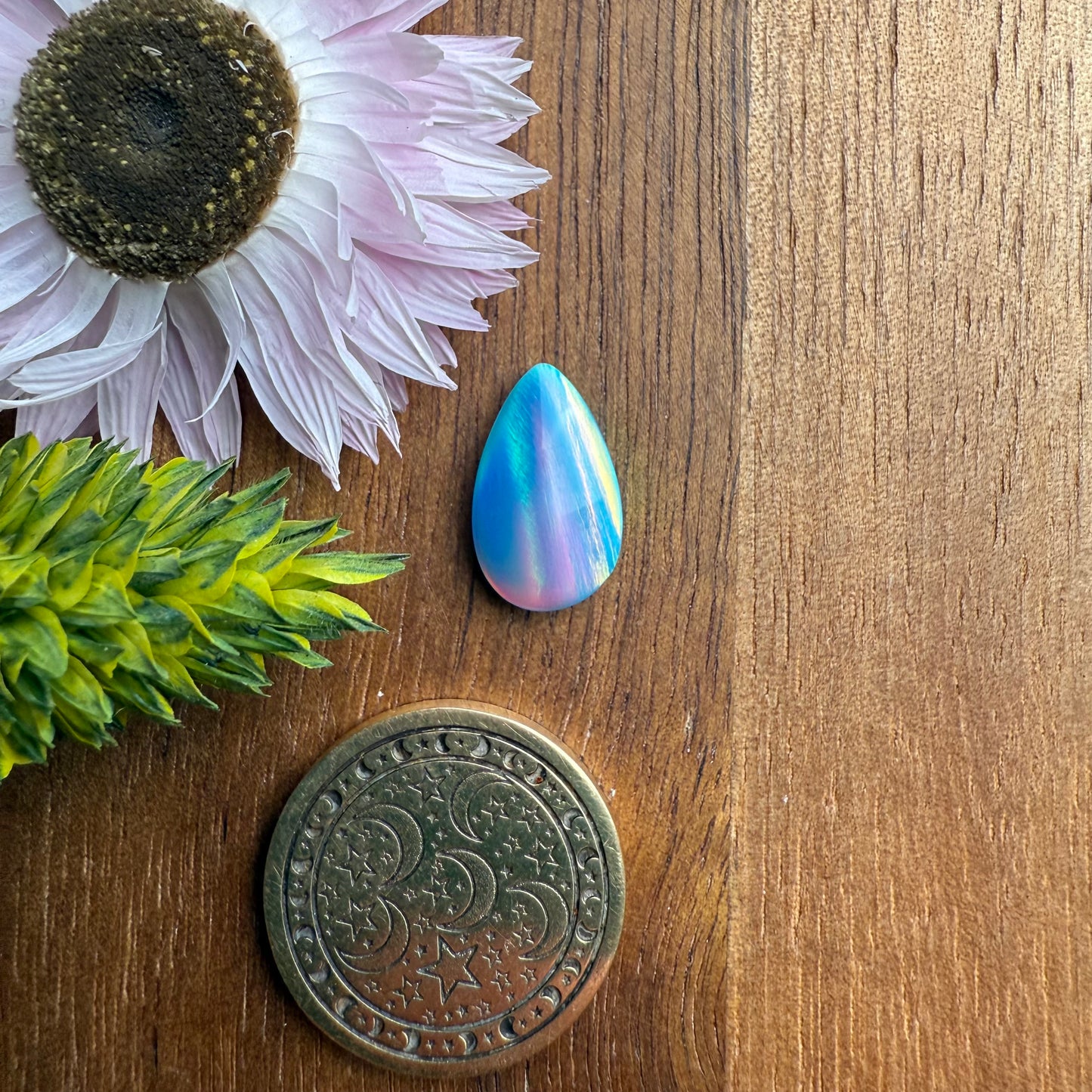 Aurora Opal Cabochon - approx. 14 x 8 x 3.8 mm