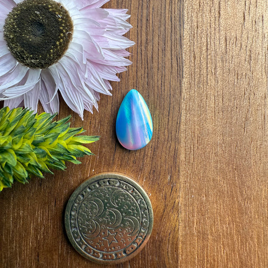 Aurora Opal Cabochon - approx. 14 x 8 x 3.8 mm