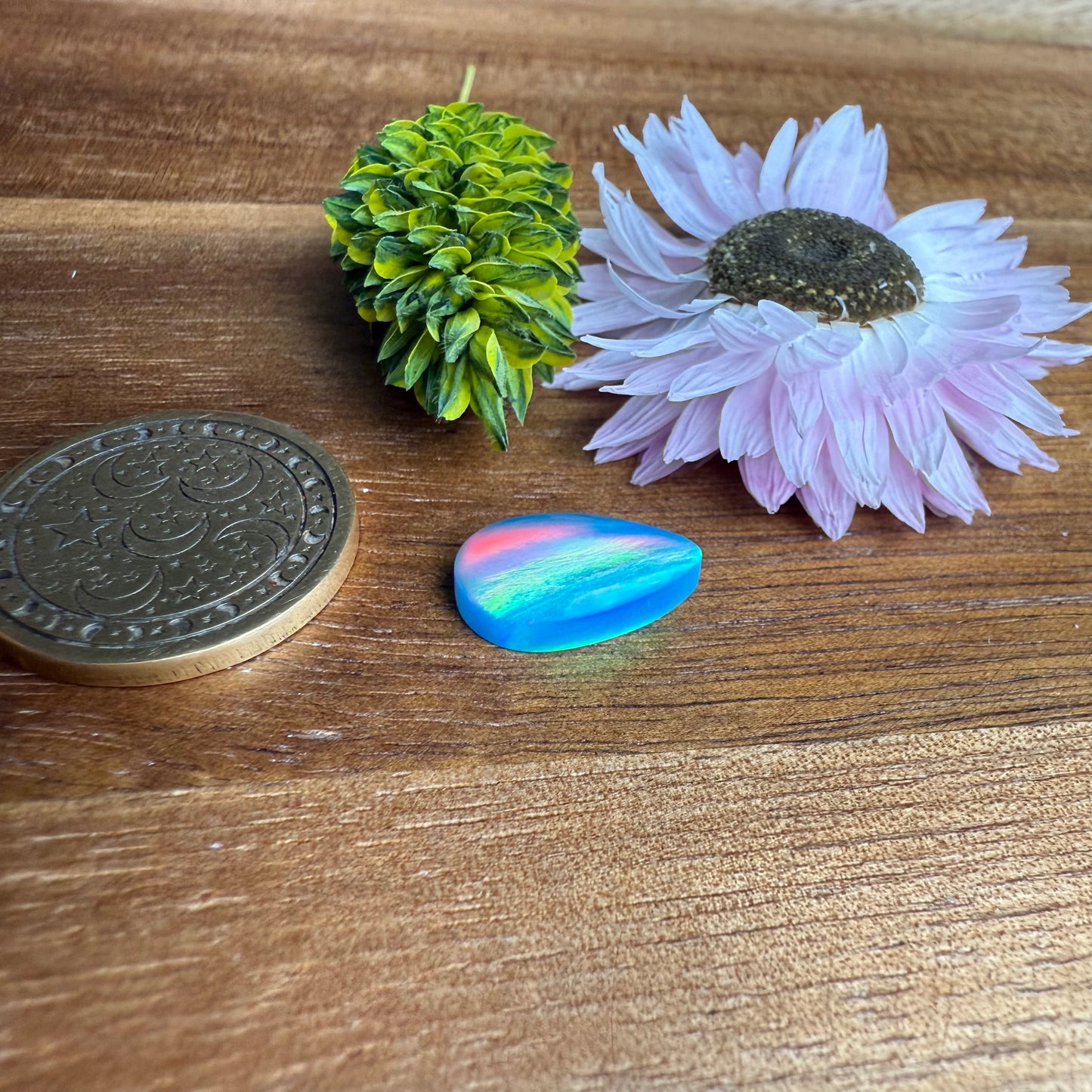 Aurora Opal Cabochon - approx. 14 x 8 x 3.8 mm