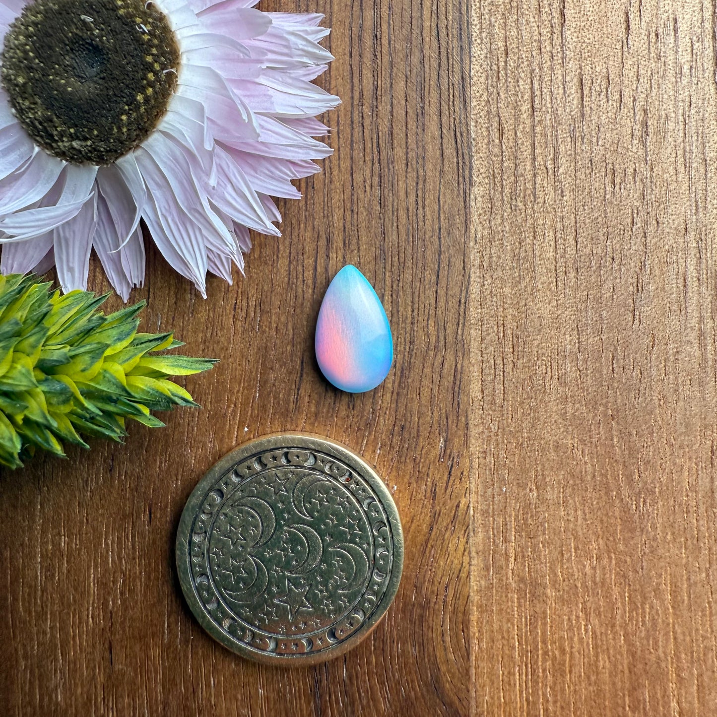 Aurora Opal Cabochon - approx. 11 x 7 x 3.2 mm