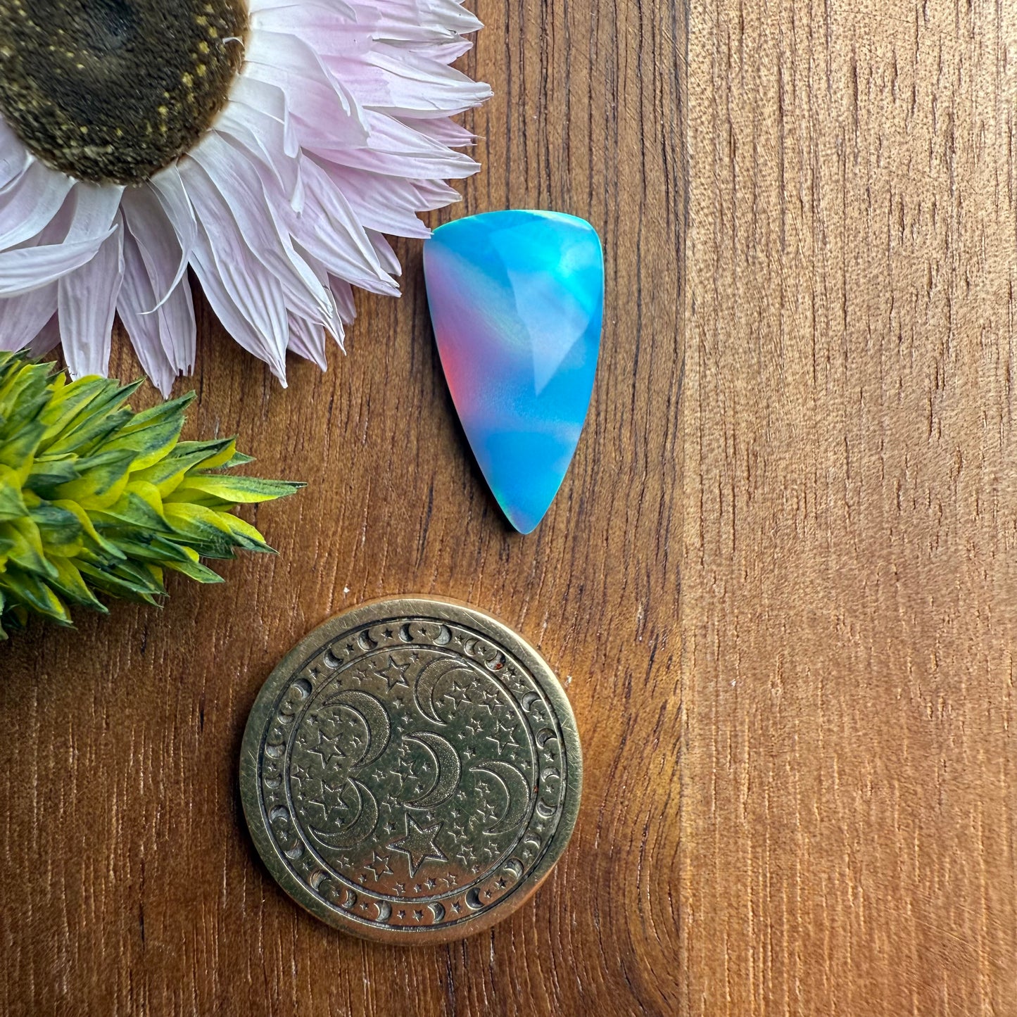 Aurora Opal Cabochon - approx. 19 x 10 x 3.7 mm