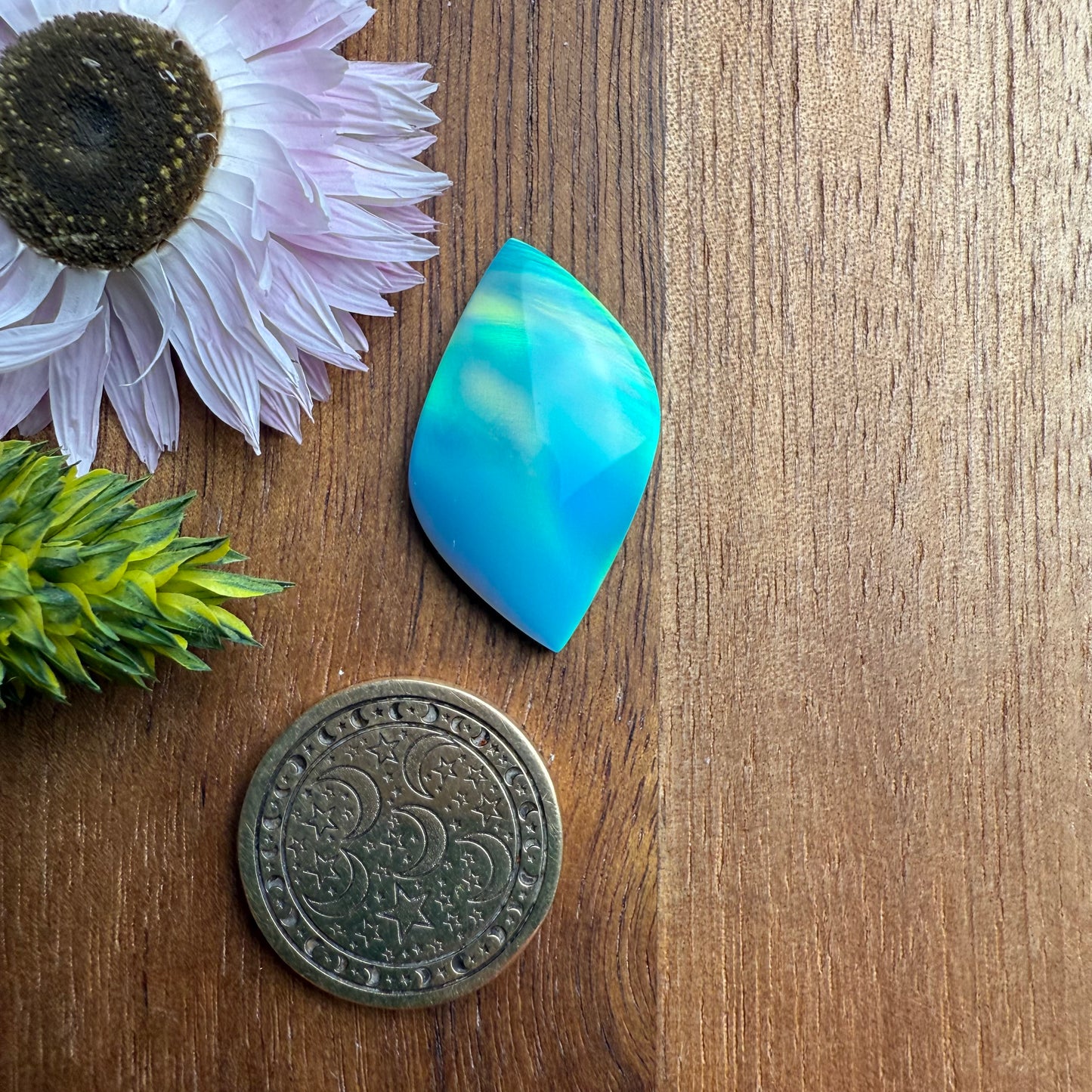 Aurora Opal Cabochon - approx. 26 x 15 x 4.3 mm