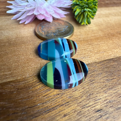 Californian Surfite Cabochon Pair - approx. 16 x 12 mm