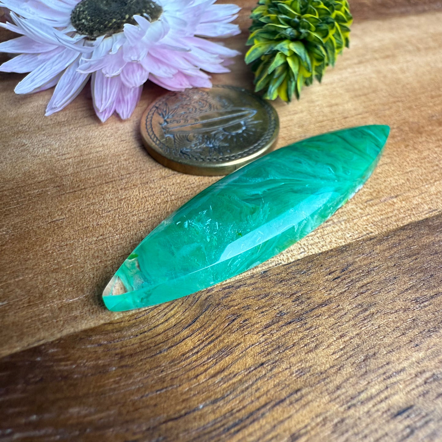 Gower Surfite Cabochon - approx. 44 x 12 x 4.7 mm