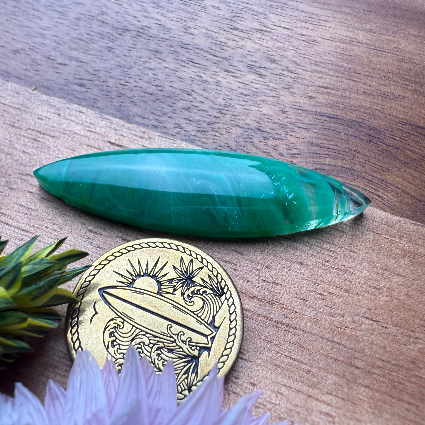 Gower Surfite Cabochon - approx. 44 x 12 x 4.7 mm