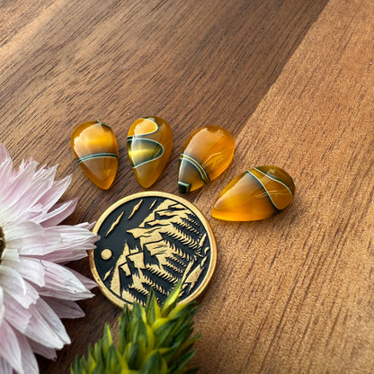 Acrylic Cabochon Set of 4 - approx. 14 x 8 mm