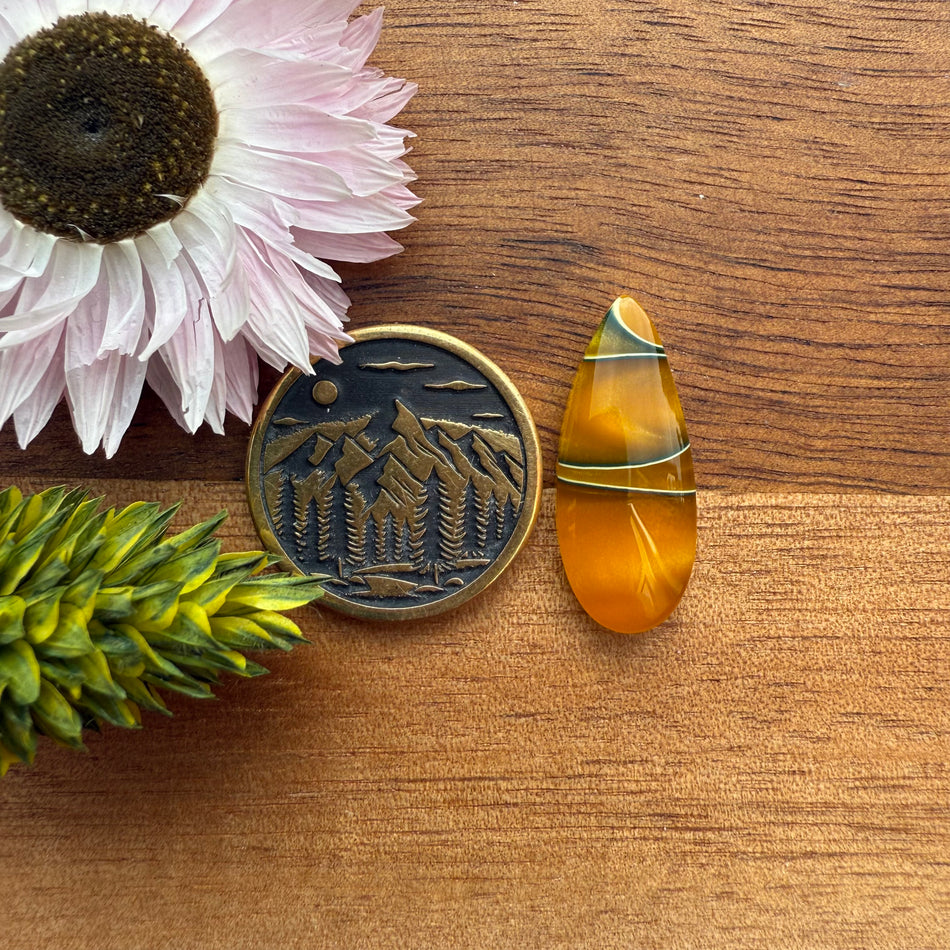 Acrylic Cabochon - approx. 22 x 9 x 4 mm