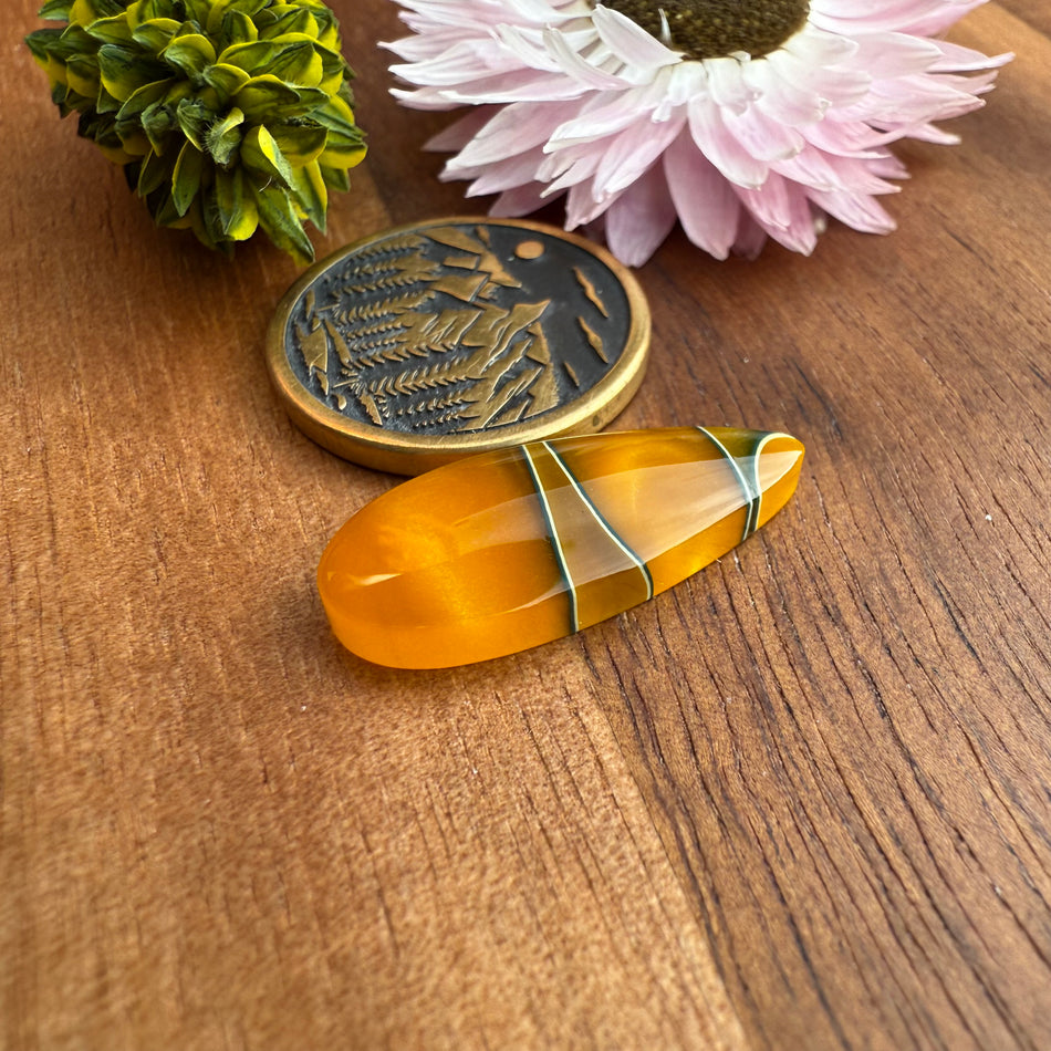 Acrylic Cabochon - approx. 22 x 9 x 4 mm