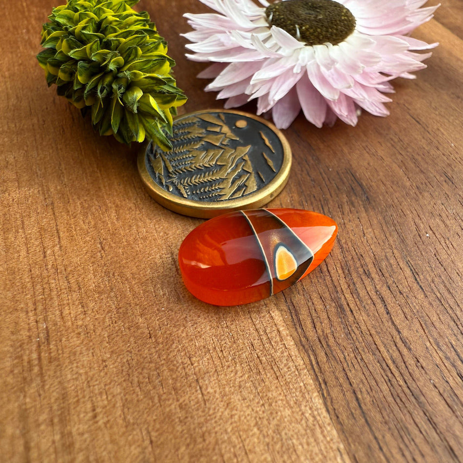 Acrylic Cabochon - approx. 18 x 10 x 3.9 mm
