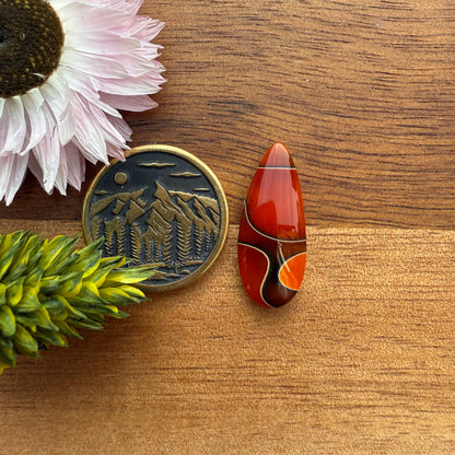 Acrylic Cabochon - approx. 22 x 9 x 3.9 mm