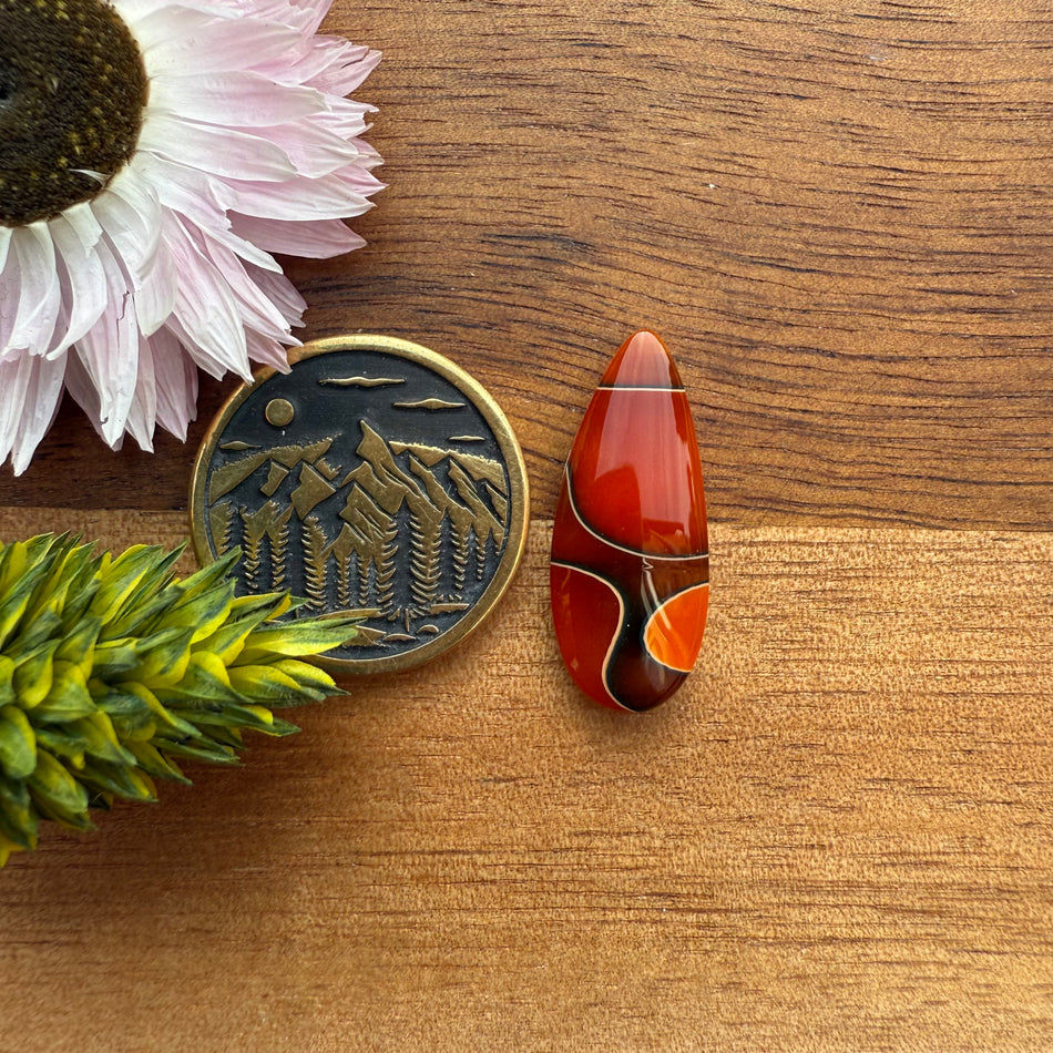 Acrylic Cabochon - approx. 22 x 9 x 3.9 mm
