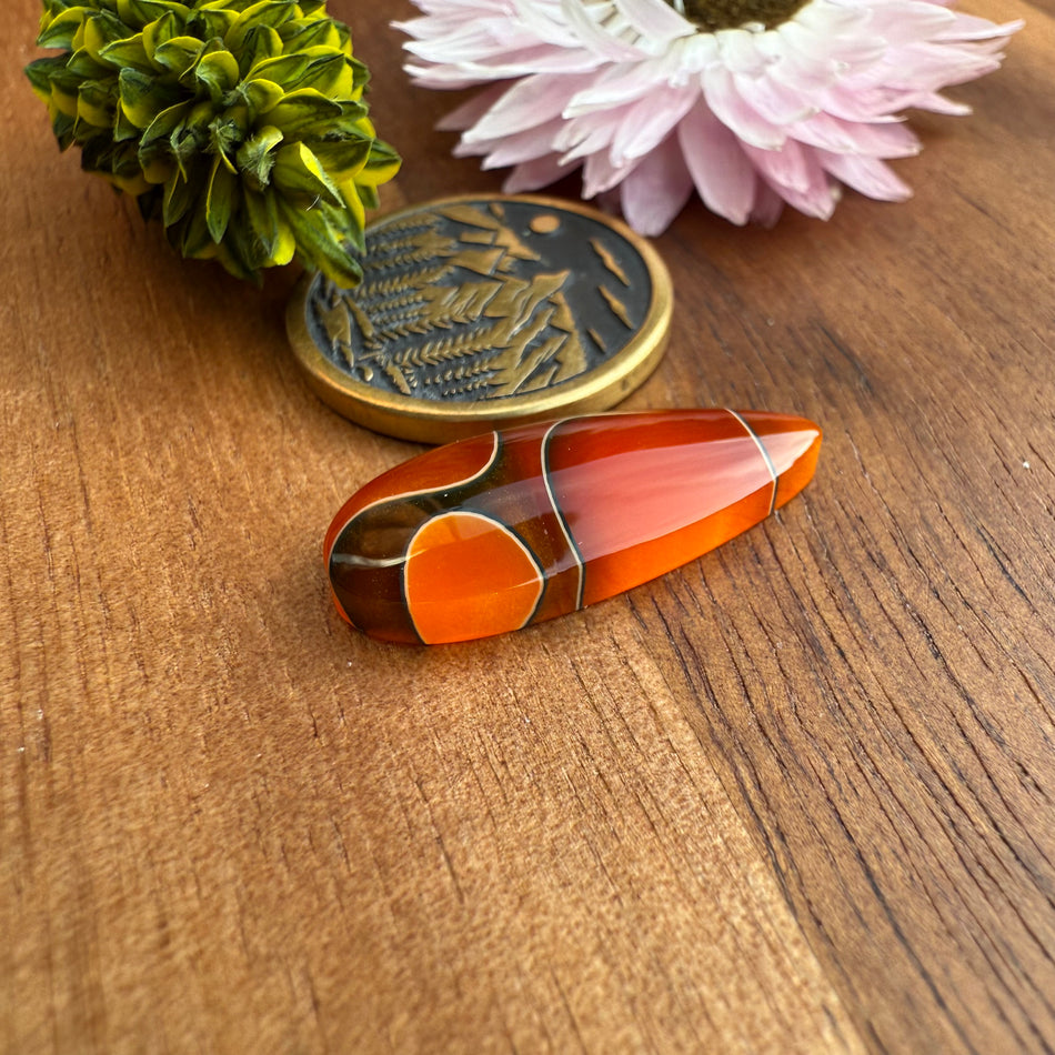 Acrylic Cabochon - approx. 22 x 9 x 3.9 mm