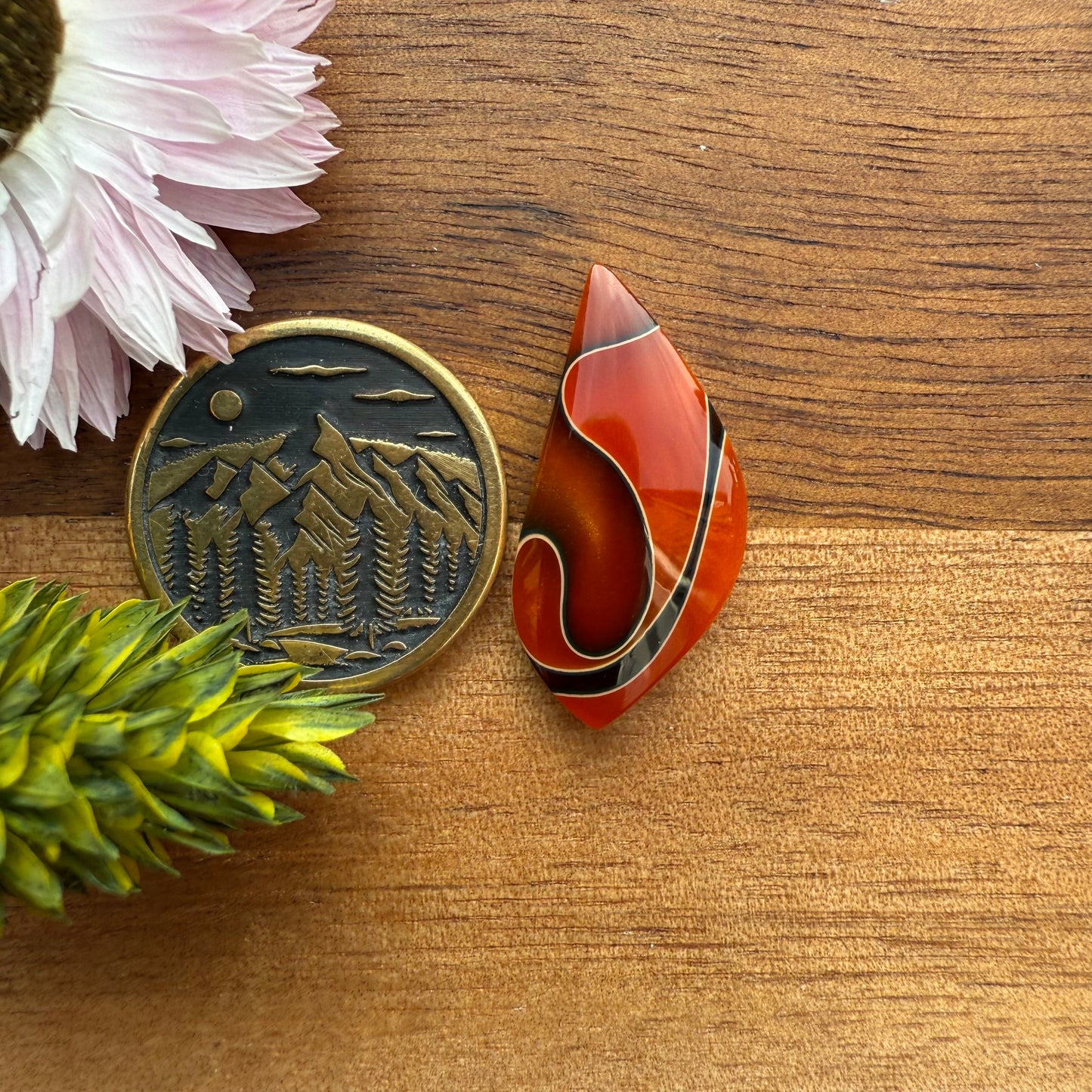 Acrylic Cabochon - approx. 24 x 11 x 4.2 mm