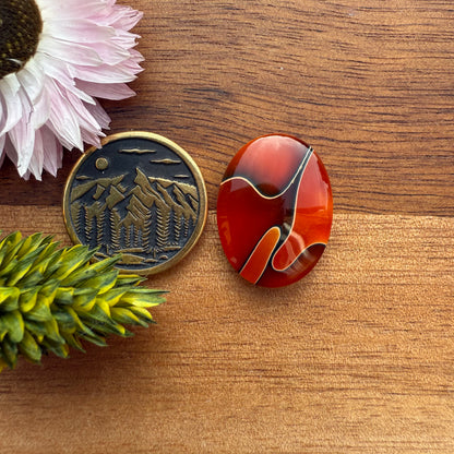 Acrylic Cabochon - approx. 21 x 15 x 4.5 mm