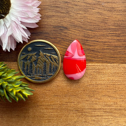 Acrylic Cabochon - approx. 18 x 10 x 4.1 mm