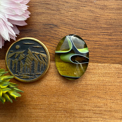 Acrylic Cabochon - approx. 20 x 15 x 4.3 mm
