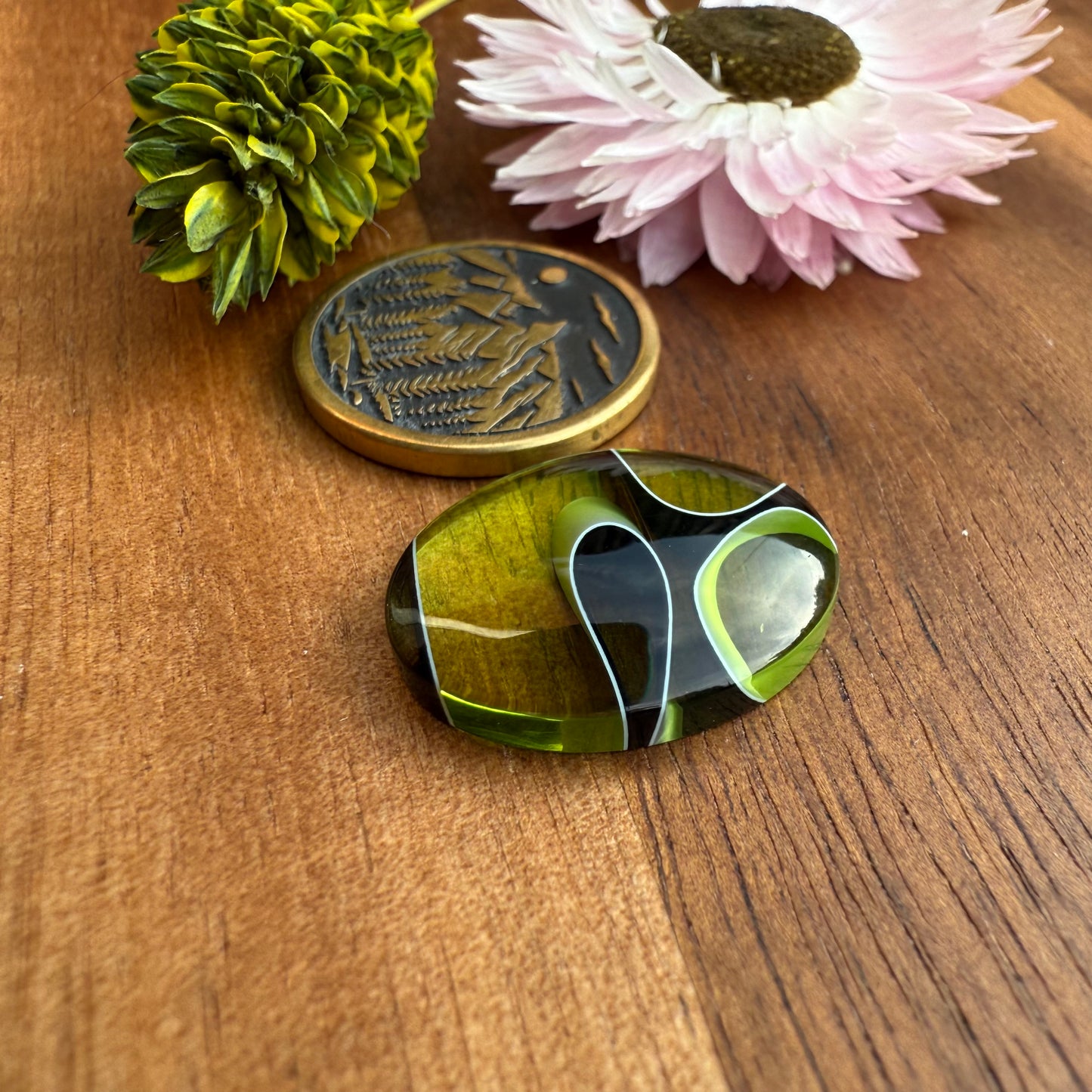 Acrylic Cabochon - approx. 20 x 15 x 4.3 mm